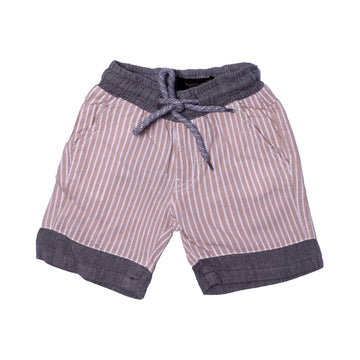 NEW CREAM & GREY WITH WHITE STRIPES SHORTS 30